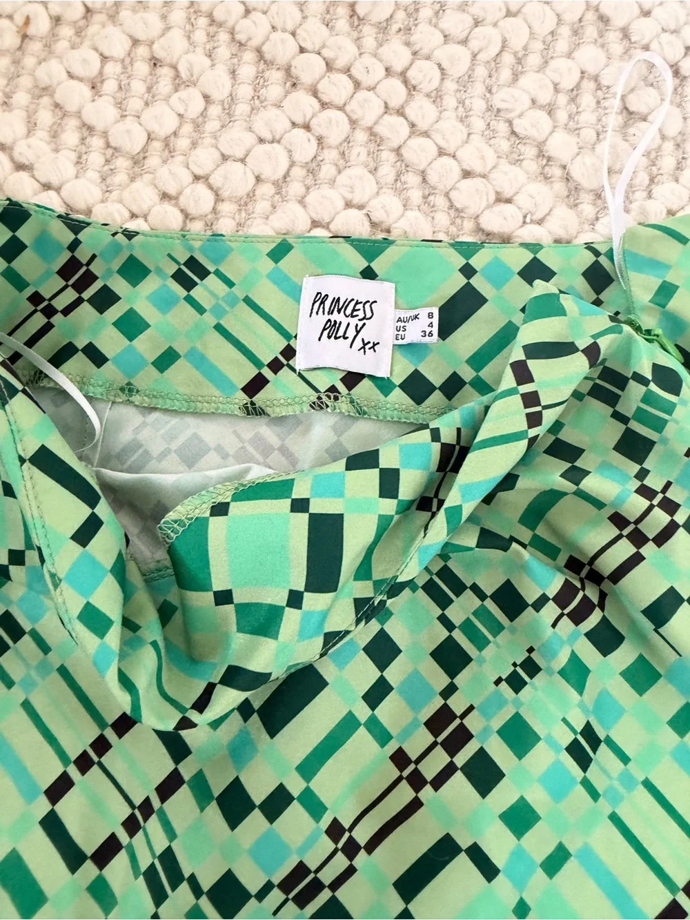 Princess Polly Green Geometric Maxi Skirt